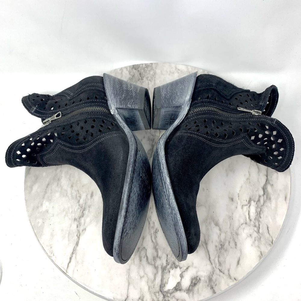 Shyanne Nicki Perforated Suede Western Booties 8.5 Bohemian Classic Country Boho - Picture 7 of 16